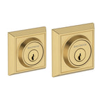 Baldwin Hardware Reserve Cerrojo Chamfered Square — Latón satinado Lifetime (doble cilindro)