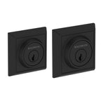 Baldwin Hardware Reserve Cerrojo Chamfered Square — Negro satinado (doble cilindro)