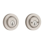 Baldwin Hardware Reserve Cerrojo Contemporary Round — Níquel satinado (doble cilindro)