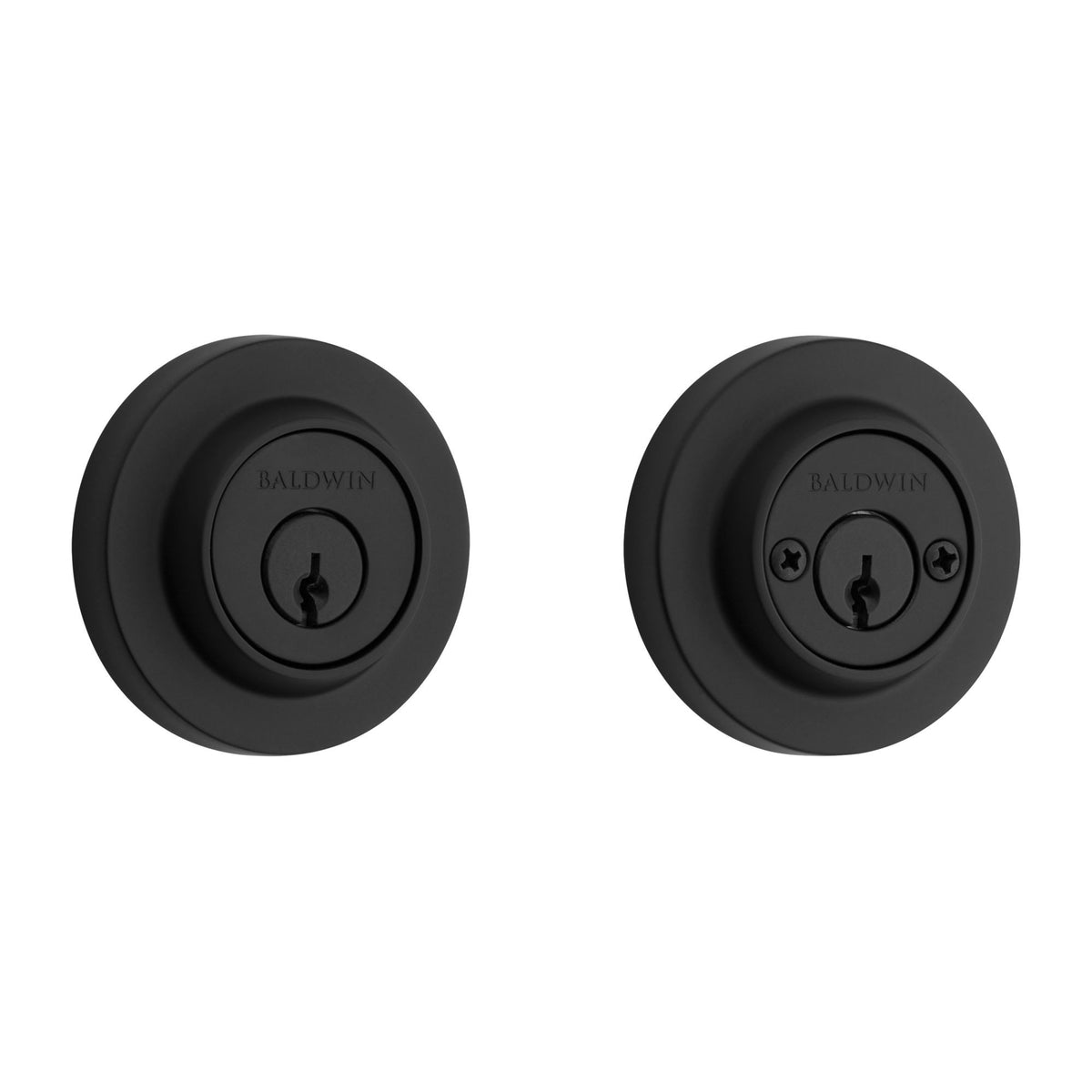 Baldwin Hardware Reserve Cerrojo Contemporary Round — Negro satinado (doble cilindro)
