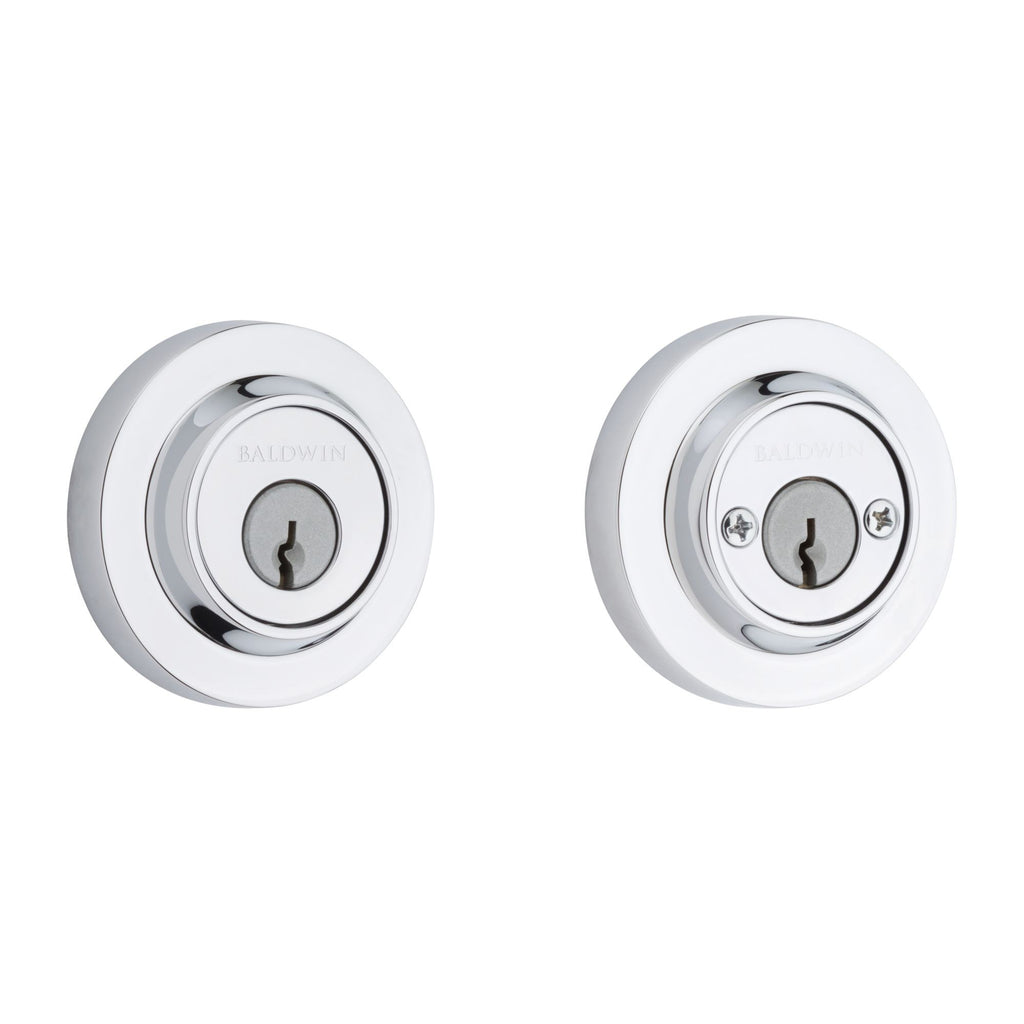 Baldwin Hardware Reserve Cerrojo Contemporary Round — Cromo pulido (doble cilindro)