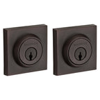 Baldwin Hardware Reserve Cerrojo Contemporary Square — Bronce veneciano (doble cilindro)