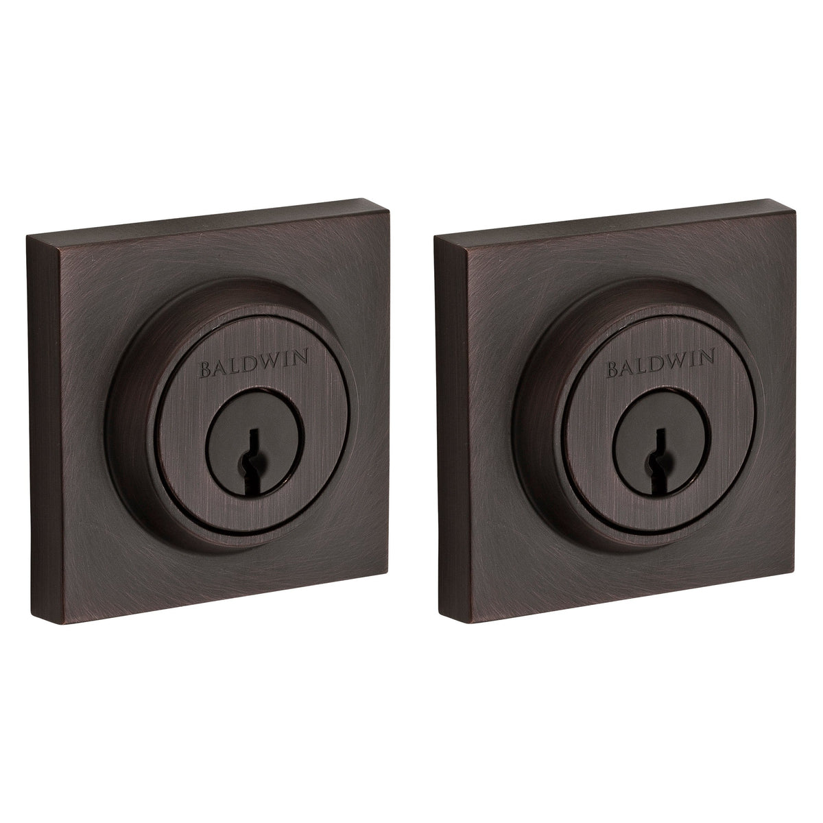Baldwin Hardware Reserve Cerrojo Contemporary Square — Bronce veneciano (doble cilindro)