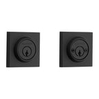 Baldwin Hardware Reserve Cerrojo Contemporary Square — Negro satinado (doble cilindro)