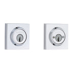 Baldwin Hardware Reserve Cerrojo Contemporary Square — Cromo pulido (doble cilindro)
