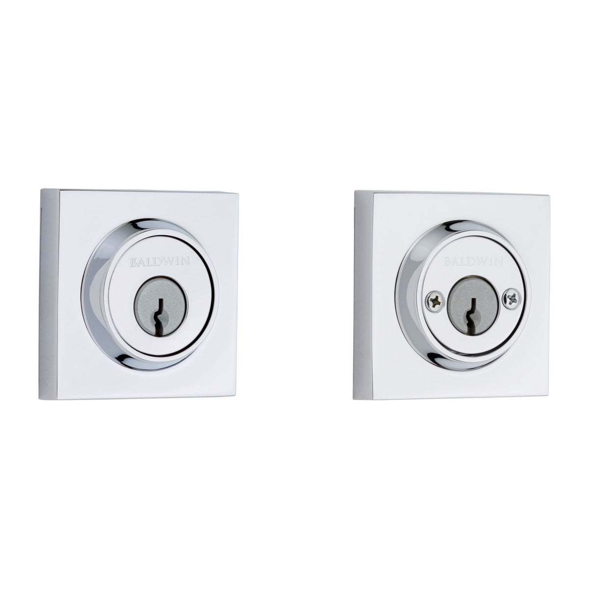 Baldwin Hardware Reserve Cerrojo Contemporary Square — Cromo pulido (doble cilindro)