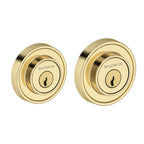 Baldwin Hardware Reserve Cerrojo Recessed Round — Latón sin laca (doble cilindro)
