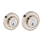 Baldwin Hardware Reserve Cerrojo Recessed Round — Níquel pulido Lifetime (doble cilindro)