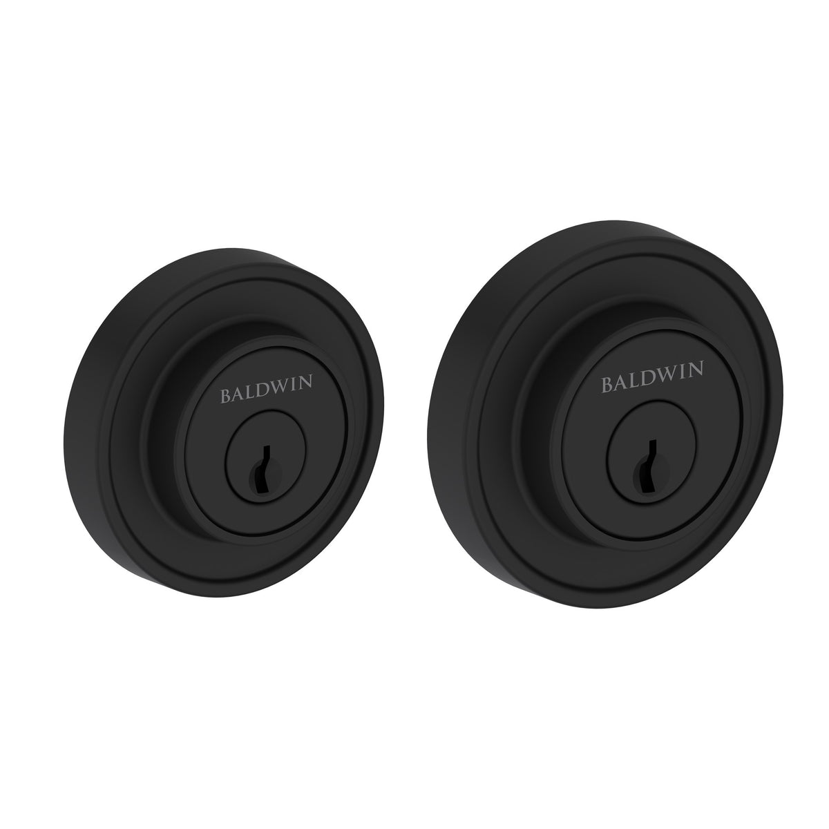 Baldwin Hardware Reserve Cerrojo Recessed Round — Negro satinado (doble cilindro)