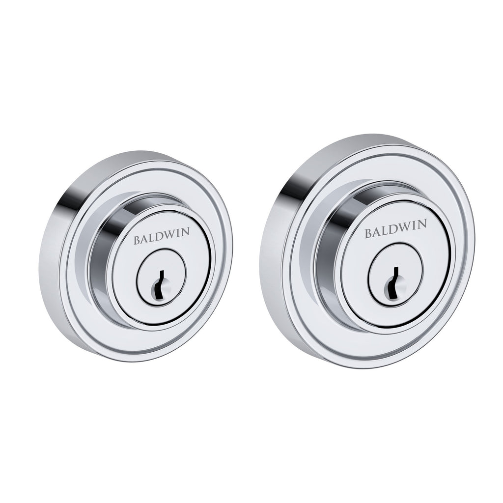 Baldwin Hardware Reserve Cerrojo Recessed Round — Cromo pulido (doble cilindro)