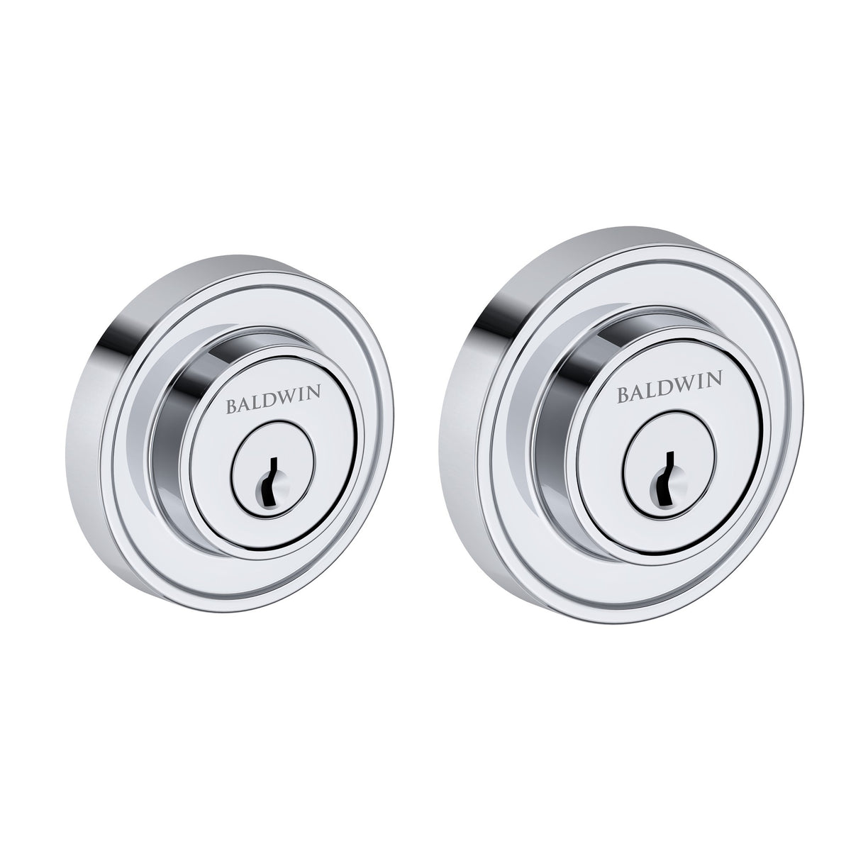 Baldwin Hardware Reserve Cerrojo Recessed Round — Cromo pulido (doble cilindro)