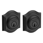 Baldwin Hardware Reserve Cerrojo Traditional Arch — Negro satinado (doble cilindro)