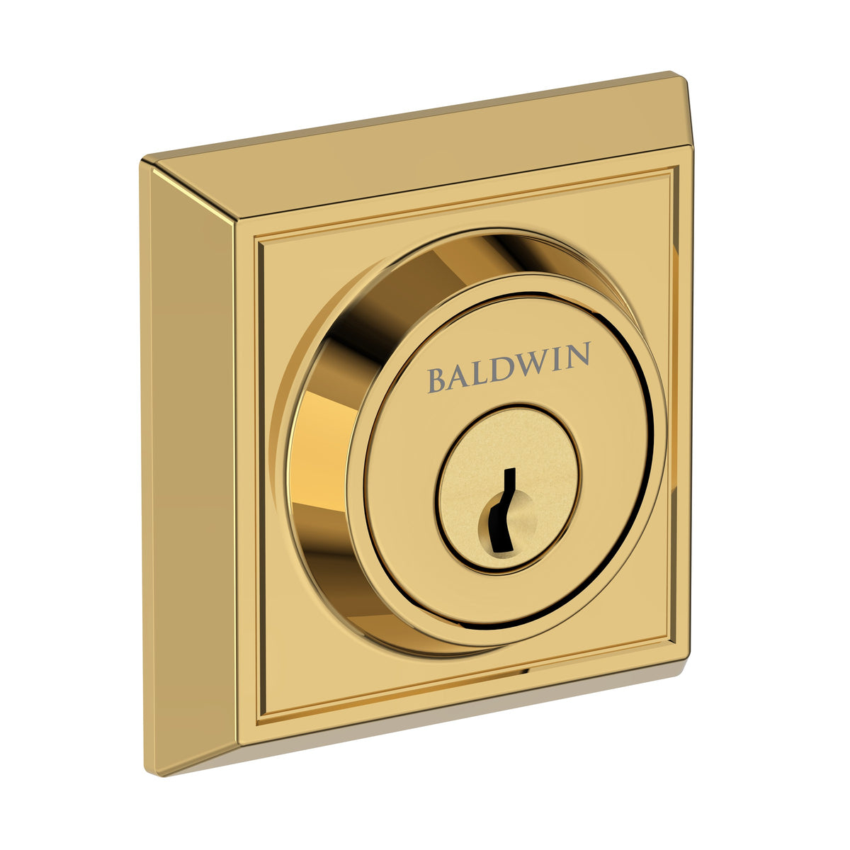 Baldwin Hardware Reserve Cerrojo Chamfered Square — Latón pulido Lifetime (PVD)