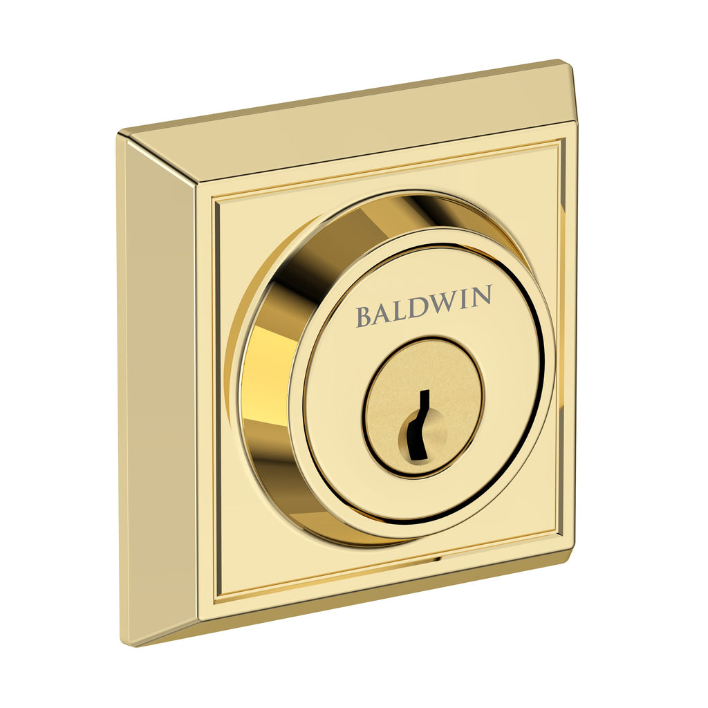 Baldwin Hardware Reserve Cerrojo Chamfered Square — Latón sin laca