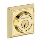 Baldwin Hardware Reserve Cerrojo Chamfered Square — Latón sin laca