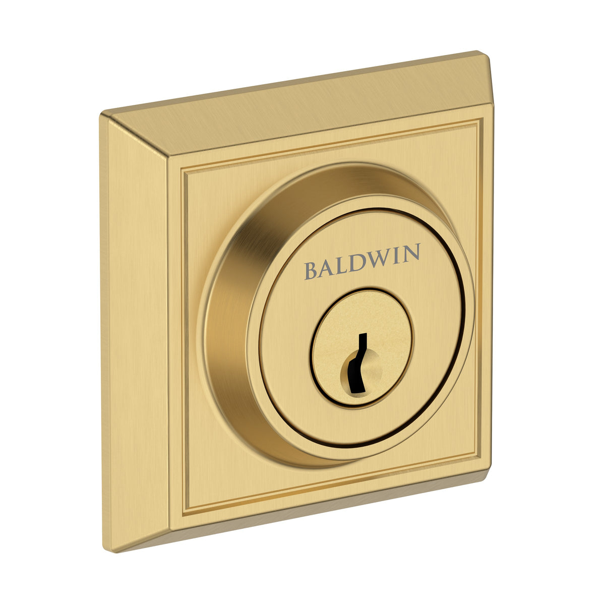 Baldwin Hardware Reserve Cerrojo Chamfered Square — Latón satinado Lifetime