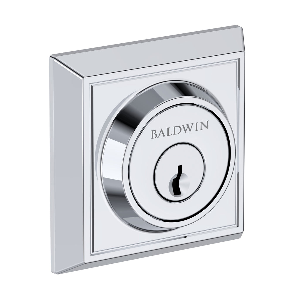 Baldwin Hardware Reserve Cerrojo Chamfered Square — Cromo pulido