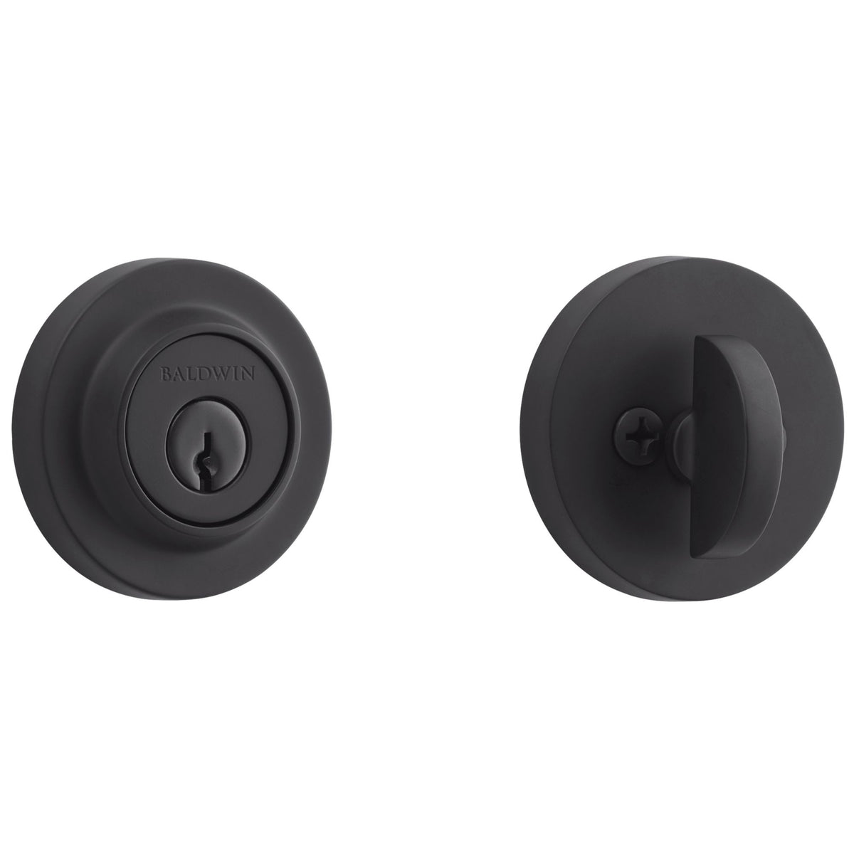Baldwin Hardware Reserve Cerrojo Contemporary Round — Negro satinado