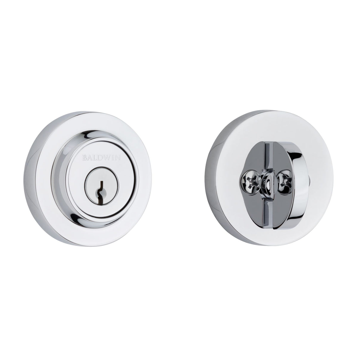 Baldwin Hardware Reserve Cerrojo Contemporary Round — Cromo pulido