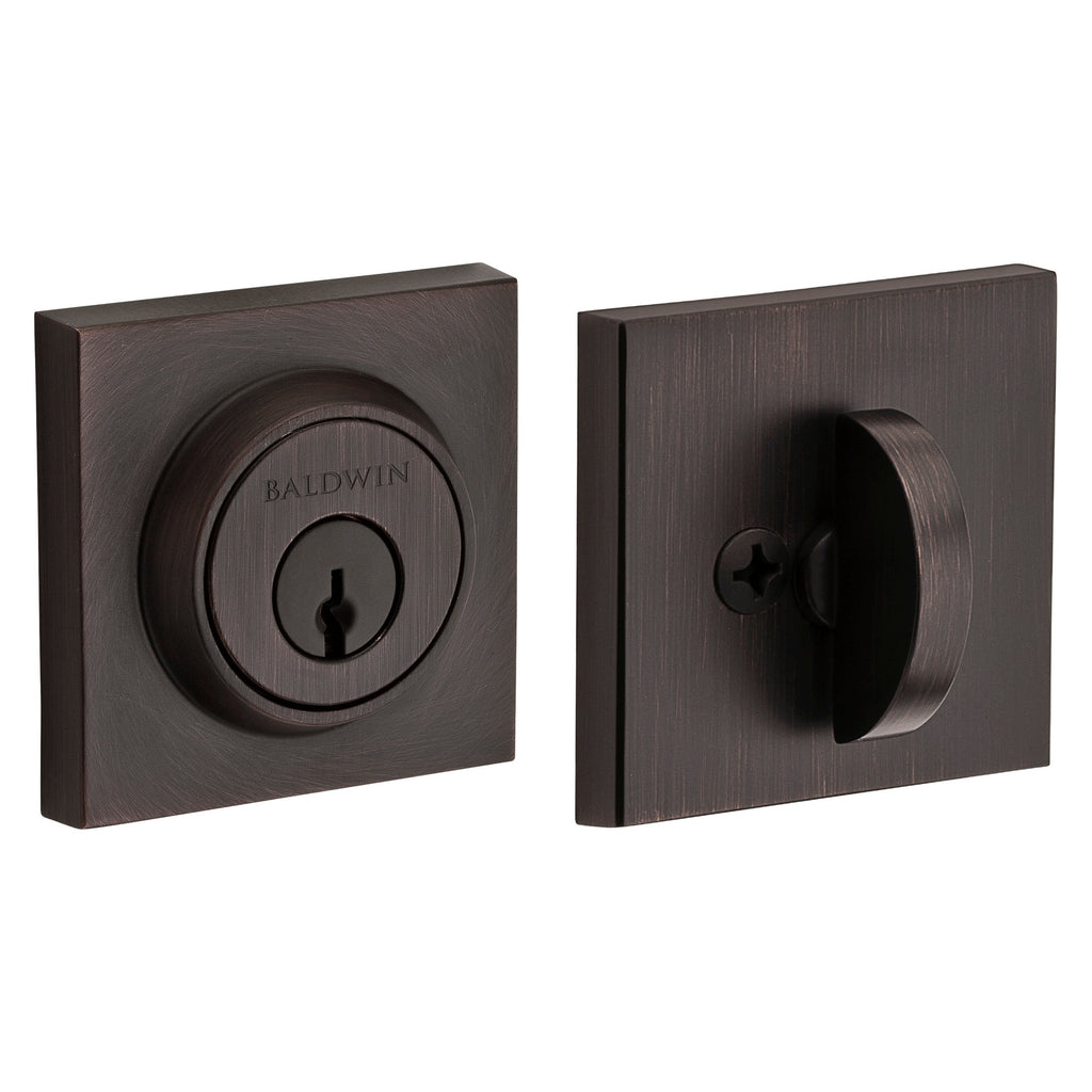 Baldwin Hardware Reserve Cerrojo Contemporary Square — Bronce veneciano
