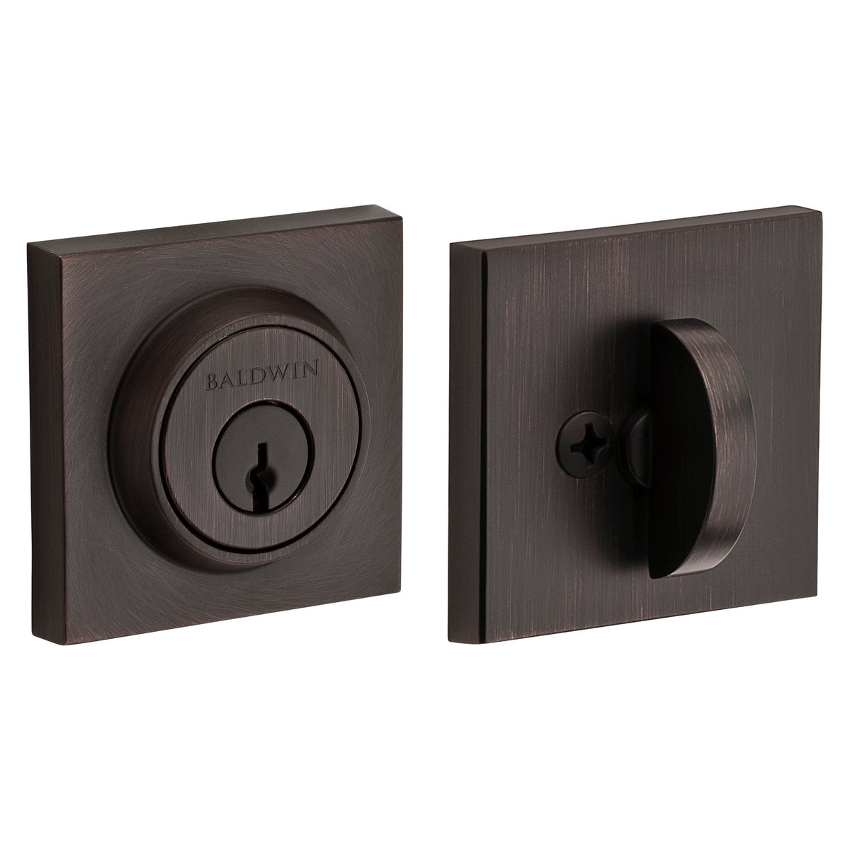 Baldwin Hardware Reserve Cerrojo Contemporary Square — Bronce veneciano