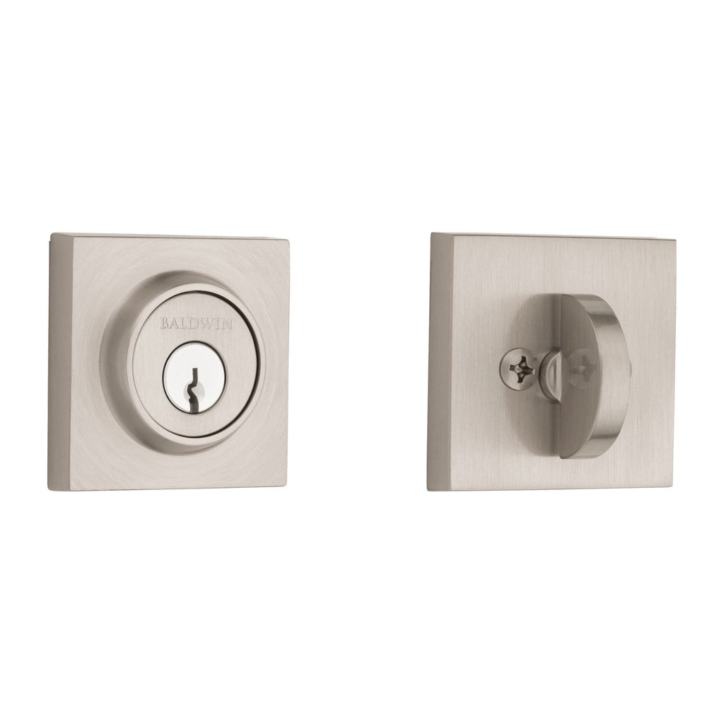 Baldwin Hardware Reserve Cerrojo Contemporary Square — Níquel satinado