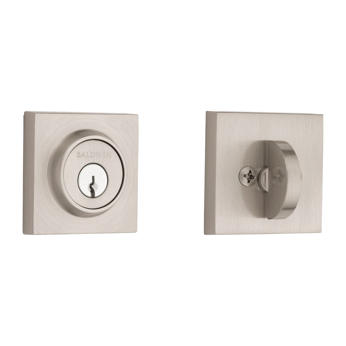 Baldwin Hardware Reserve Cerrojo Contemporary Square — Níquel satinado