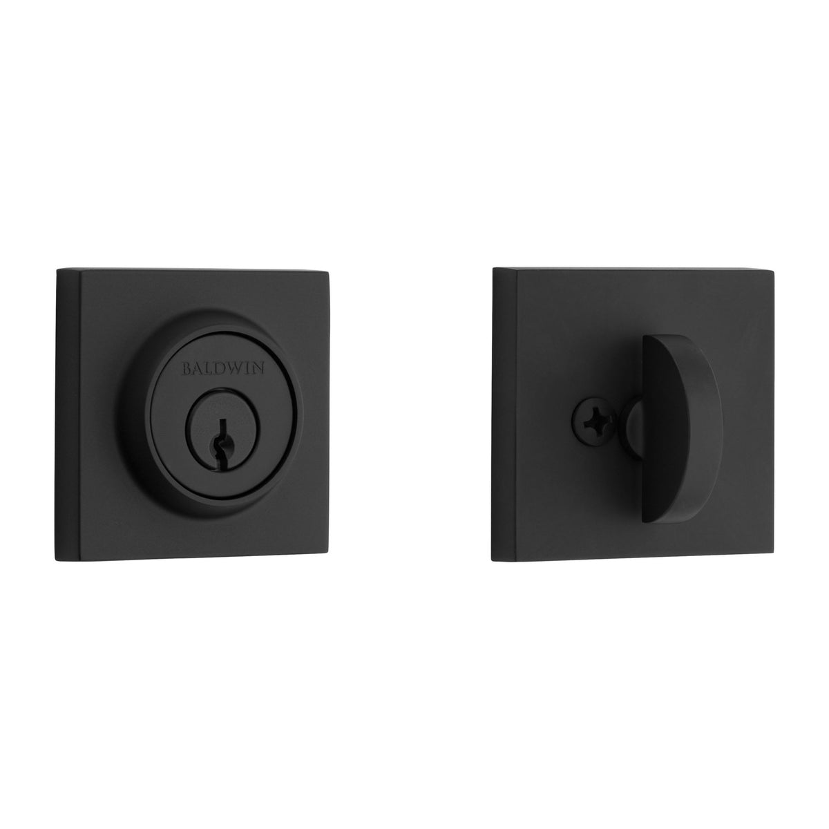 Baldwin Hardware Reserve Cerrojo Contemporary Square — Negro satinado