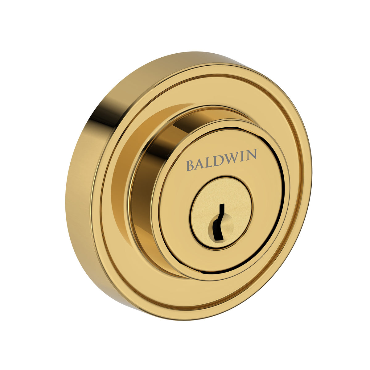 Baldwin Hardware Reserve Cerrojo Recessed Round — Latón pulido Lifetime (PVD)