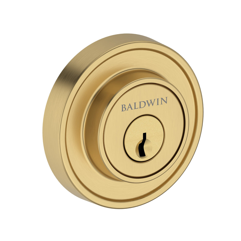 Baldwin Hardware Reserve Cerrojo Recessed Round — Latón satinado Lifetime