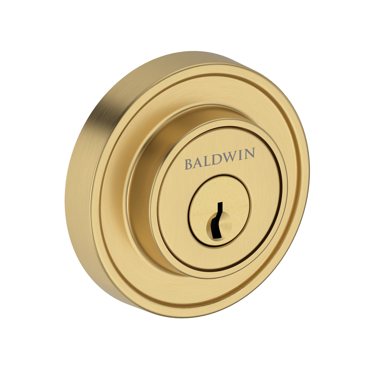 Baldwin Hardware Reserve Cerrojo Recessed Round — Latón satinado Lifetime