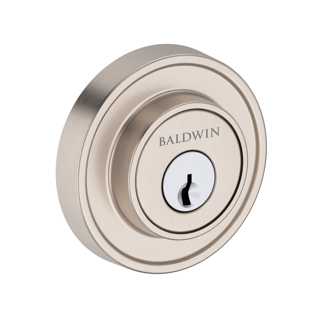 Baldwin Hardware Reserve Cerrojo Recessed Round — Níquel satinado