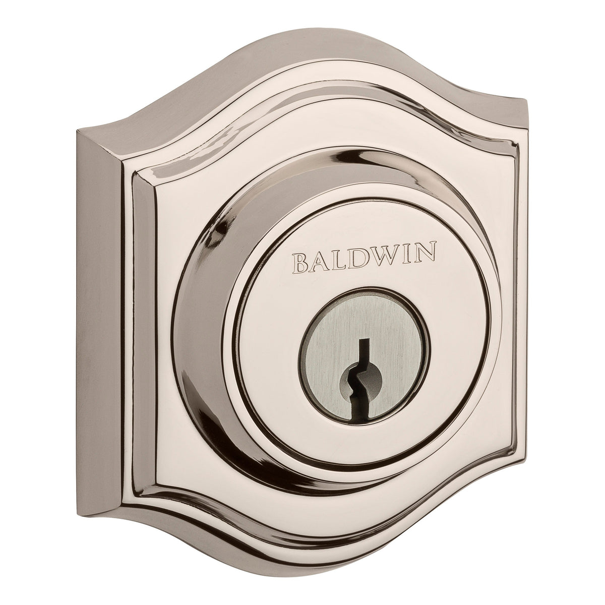 Baldwin Hardware Reserve Cerrojo Traditional Arch — Níquel pulido Lifetime