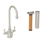 Rohl Georgian Era Kit de Mezcladora Filtradora de Bar y Preparación de Tres Manijas - Níquel Pulido