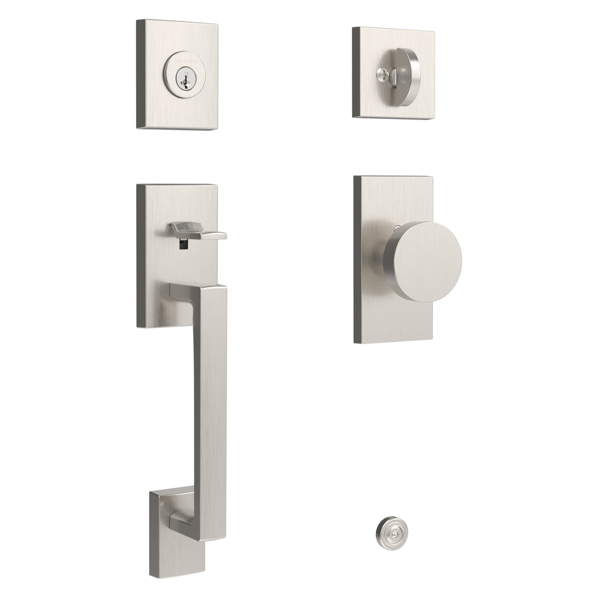 Baldwin Hardware Reserve Juego de Entrada La Jolla x Perilla Contemporary — Níquel satinado — Contemporary 5