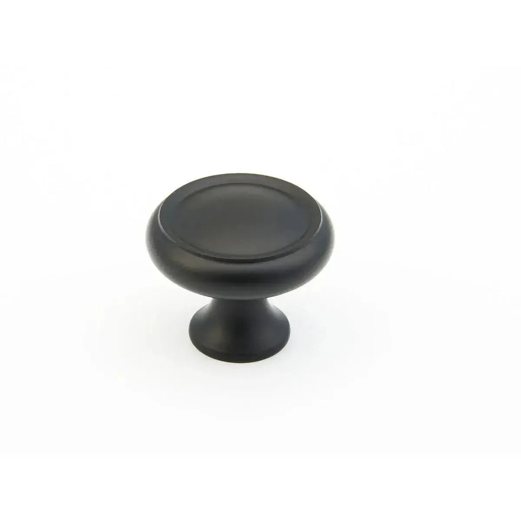 Schaub Perilla Country Rimmed Tradicional Redonda, 1-1/4" diám. — Negro Mate