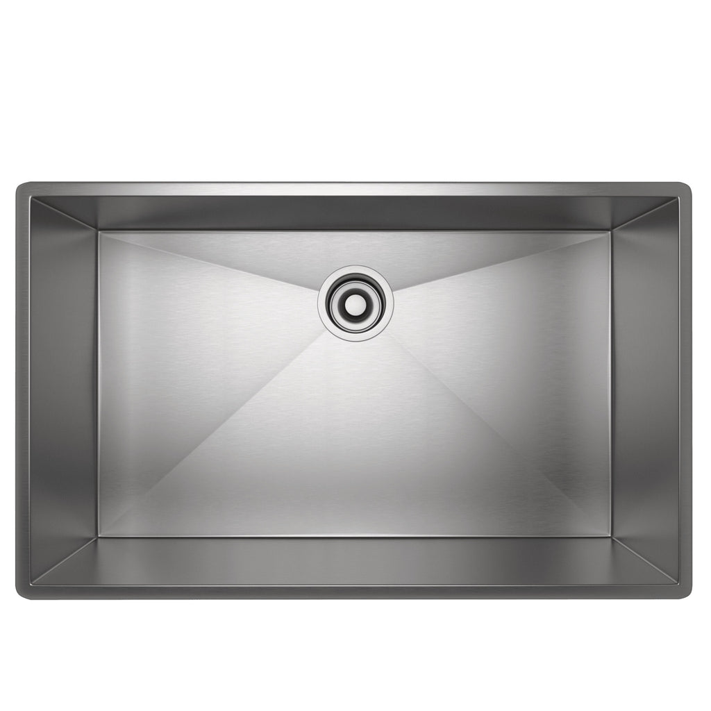 Rohl Forze Tarja Sencilla de Acero Inoxidable 30" - 19.5" de fondo - Acero Inoxidable Cepillado