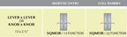Ashley Norton Juego de Entrada de Embutir — Escudo SQMOR (Suite Rectangular · Latón) — diagrama de funciones y dimensiones