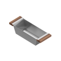 Julien · Contenedor Hondo Deslizante con Asas de Madera — Nogal / 6″ × 17″ · tazón de 16″ de fondo · alto 4¼″