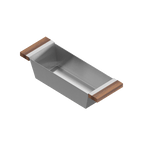 Julien · Contenedor Hondo Deslizante con Asas de Madera — Nogal / 6″ × 17⅞″ · tazón de 17″ de fondo · alto 4¼″