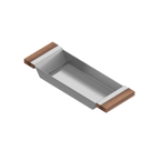 Julien · Charola Deslizante con Asas de Madera — Nogal / 6″ × 17″ · tazón de 16″ de fondo · alto 2¼″