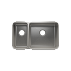 Julien Classic · Tarja de Cocina de Dos Tazones (Bajo Cubierta) — Izq. 9″ × 16″ × 8″ · Der. 18″ × 16″ × 10″