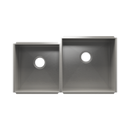 Julien UrbanEdge · Tarja de Cocina de Dos Tazones (Bajo Cubierta) — Izq. 15″ × 16″ × 8″ · Der. 18″ × 18″ × 10″