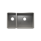 Julien UrbanEdge · Tarja de Cocina de Dos Tazones (Bajo Cubierta) — Izq. 9″ × 16″ × 8″ · Der. 18″ × 16″ × 10″