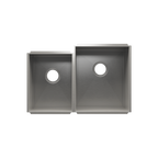 Julien UrbanEdge · Tarja de Cocina de Dos Tazones (Bajo Cubierta) — Izq. 12″ × 16″ × 8″ · Der. 15″ × 18″ × 10″