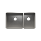 Julien UrbanEdge · Tarja de Cocina de Dos Tazones (Bajo Cubierta) — Izq. 18″ × 16″ × 10″ · Der. 12″ × 16″ × 8″
