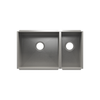 Julien UrbanEdge · Tarja de Cocina de Dos Tazones (Bajo Cubierta) — Izq. 18″ × 16″ × 10″ · Der. 9″ × 16″ × 8″