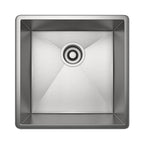Rohl Forze Tarja Sencilla de Acero Inoxidable para Cocina o Bar 15" - Acero Inoxidable Cepillado