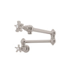 Rohl Llenador de Ollas de Pared con Brazo Abatible - Manija de Cruz de Cinco Radios - Níquel Satinado