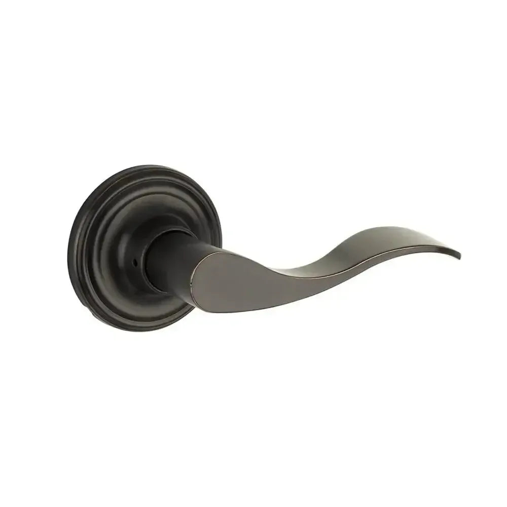 Yale Expressions Maguire rosette with Keyed Brunswick lever, Weiser keyway — Bronce Aceitado